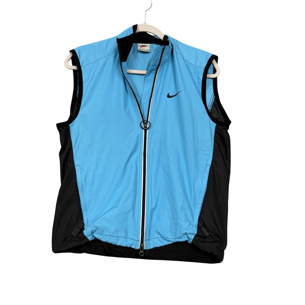 Nike Jacket‎ Womens Small Blue Black Sleeveless Windbreaker Mesh Cycling Running
